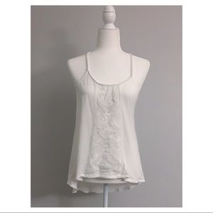 Others Follow White Detailed Racer-back Tank